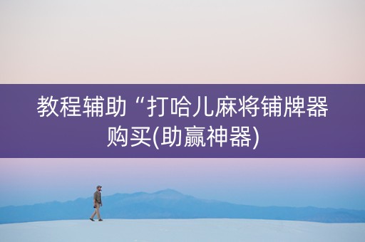 教程辅助“打哈儿麻将铺牌器购买(助赢神器)