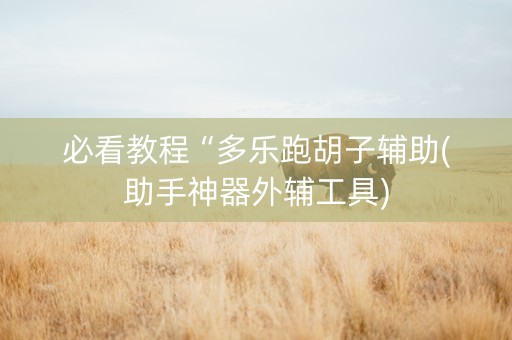 必看教程“多乐跑胡子辅助(助手神器外辅工具)