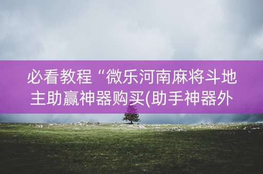 必看教程“微乐河南麻将斗地主助赢神器购买(助手神器外辅工具)