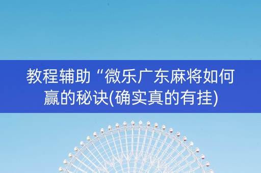 教程辅助“微乐广东麻将如何赢的秘诀(确实真的有挂)