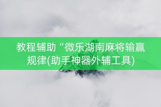 教程辅助“微乐湖南麻将输赢规律(助手神器外辅工具)
