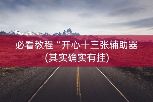 必看教程“开心十三张辅助器(其实确实有挂)