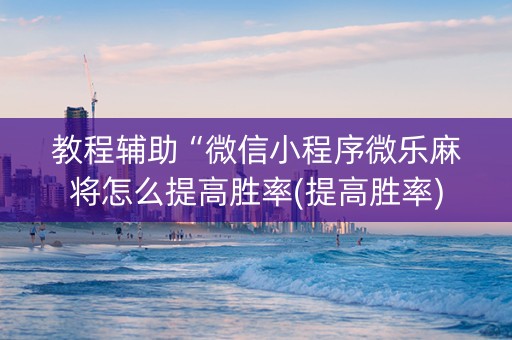 教程辅助“微信小程序微乐麻将怎么提高胜率(提高胜率)