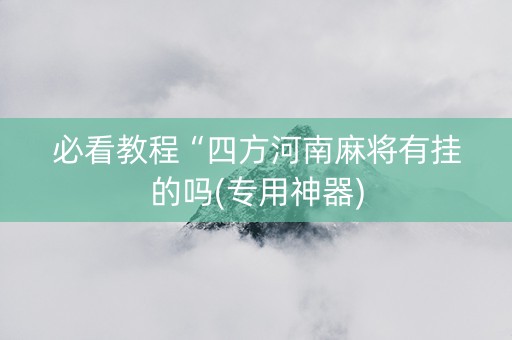必看教程“四方河南麻将有挂的吗(专用神器)