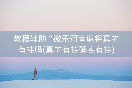 教程辅助“微乐河南麻将真的有挂吗(真的有挂确实有挂)