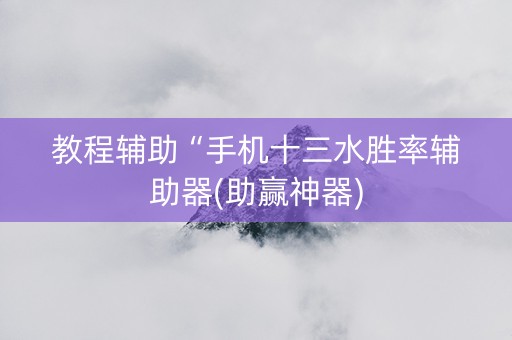 教程辅助“手机十三水胜率辅助器(助赢神器)