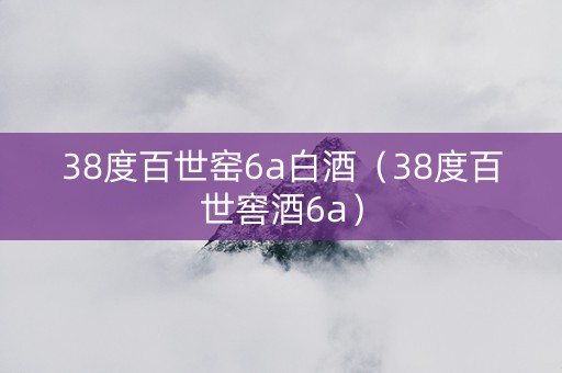 38度百世窑6a白酒（38度百世窖酒6a）
