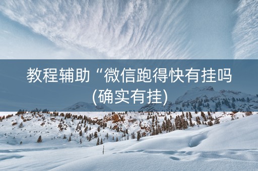 教程辅助“微信跑得快有挂吗(确实有挂)