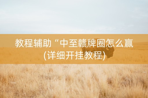 教程辅助“中至赣牌圈怎么赢(详细开挂教程)