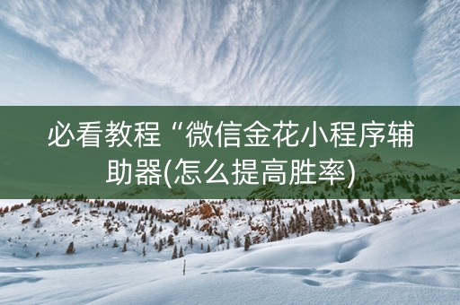 必看教程“微信金花小程序辅助器(怎么提高胜率)