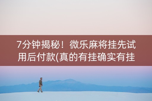 7分钟揭秘！微乐麻将挂先试用后付款(真的有挂确实有挂)