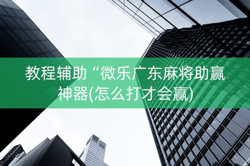 教程辅助“微乐广东麻将助赢神器(怎么打才会赢)