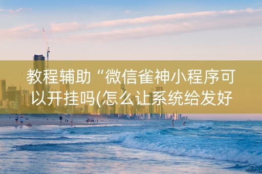 教程辅助“微信雀神小程序可以开挂吗(怎么让系统给发好牌)