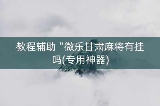 教程辅助“微乐甘肃麻将有挂吗(专用神器)