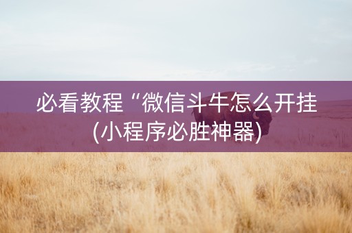 必看教程“微信斗牛怎么开挂(小程序必胜神器)
