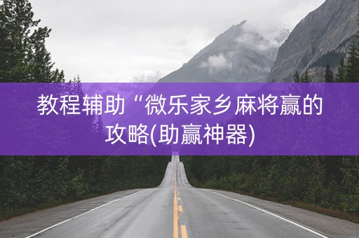 教程辅助“微乐家乡麻将赢的攻略(助赢神器)