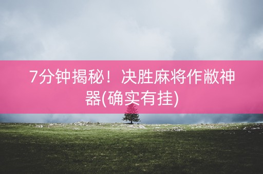 7分钟揭秘！决胜麻将作敝神器(确实有挂)