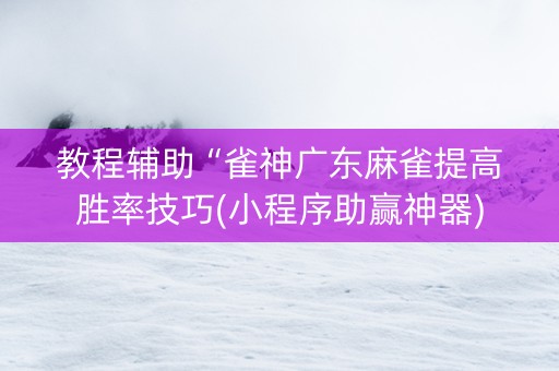 教程辅助“雀神广东麻雀提高胜率技巧(小程序助赢神器)