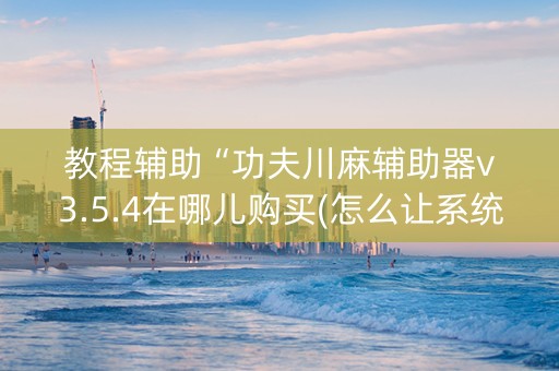 教程辅助“功夫川麻辅助器v3.5.4在哪儿购买(怎么让系统给发好牌)