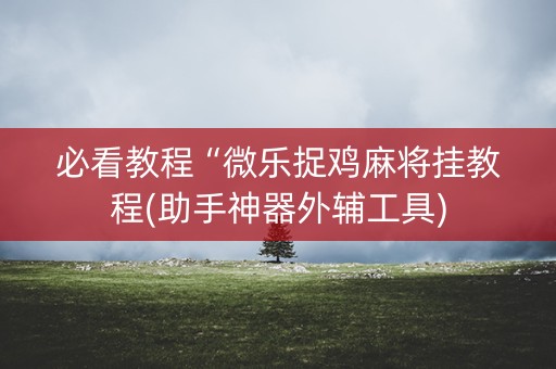 必看教程“微乐捉鸡麻将挂教程(助手神器外辅工具)