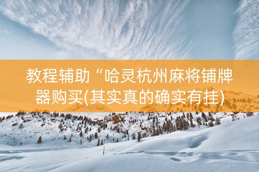 教程辅助“哈灵杭州麻将铺牌器购买(其实真的确实有挂)