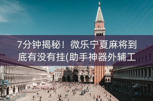 7分钟揭秘！微乐宁夏麻将到底有没有挂(助手神器外辅工具)