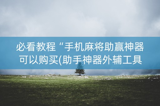 必看教程“手机麻将助赢神器可以购买(助手神器外辅工具)