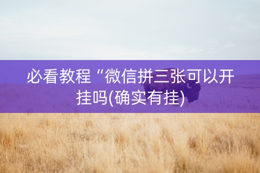 必看教程“微信拼三张可以开挂吗(确实有挂)