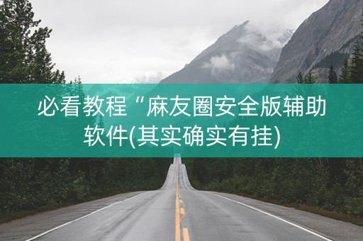 必看教程“麻友圈安全版辅助软件(其实确实有挂)