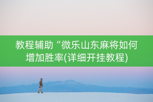 教程辅助“微乐山东麻将如何增加胜率(详细开挂教程)