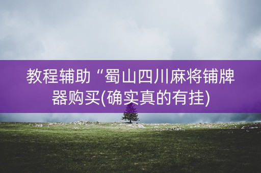 教程辅助“蜀山四川麻将铺牌器购买(确实真的有挂)