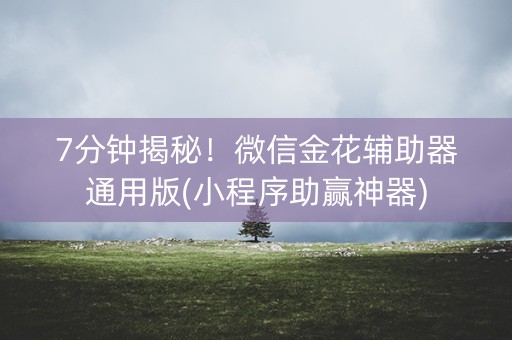 7分钟揭秘！微信金花辅助器通用版(小程序助赢神器)