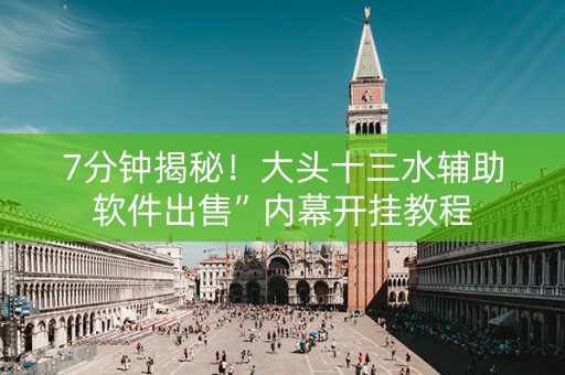 7分钟揭秘！大头十三水辅助软件出售”内幕开挂教程