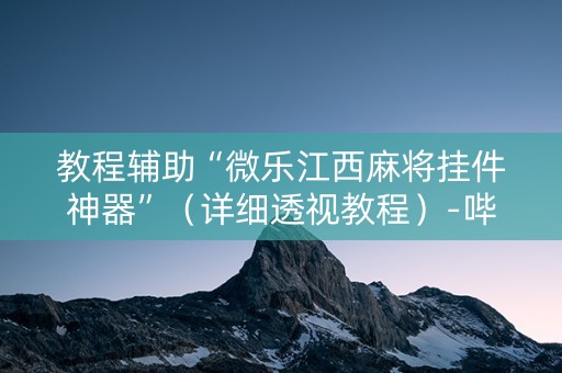 教程辅助“微乐江西麻将挂件神器”（详细透视教程）-哔哩哔哩