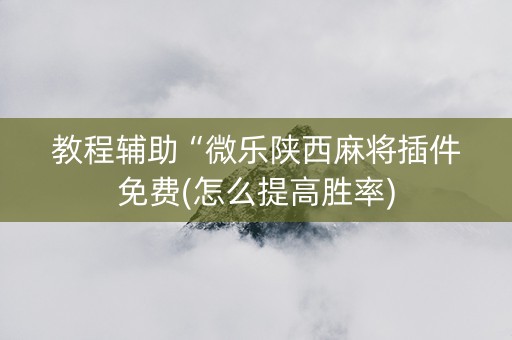教程辅助“微乐陕西麻将插件免费(怎么提高胜率)