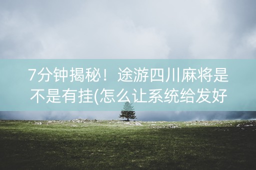 7分钟揭秘！途游四川麻将是不是有挂(怎么让系统给发好牌)