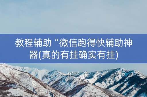 教程辅助“微信跑得快辅助神器(真的有挂确实有挂)