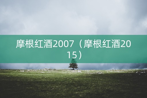 摩根红酒2007（摩根红酒2015）