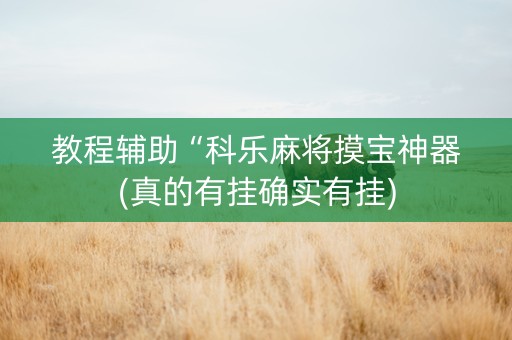教程辅助“科乐麻将摸宝神器(真的有挂确实有挂)
