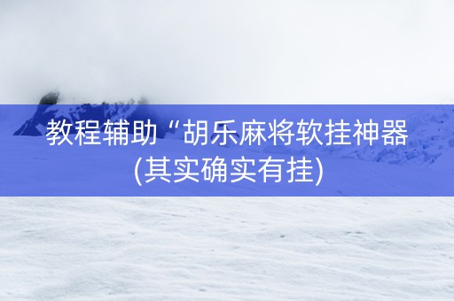 教程辅助“胡乐麻将软挂神器(其实确实有挂)