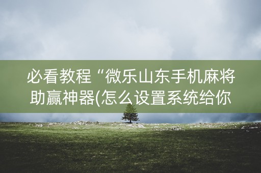 必看教程“微乐山东手机麻将助赢神器(怎么设置系统给你好牌)
