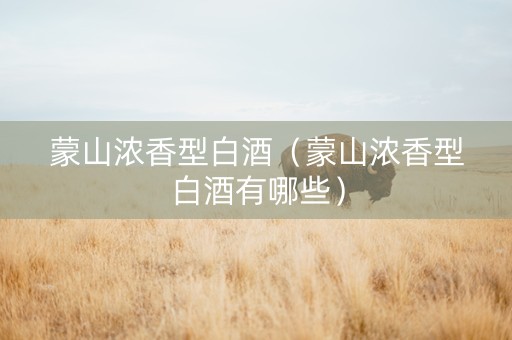 蒙山浓香型白酒（蒙山浓香型白酒有哪些）
