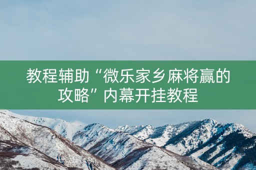 教程辅助“微乐家乡麻将赢的攻略”内幕开挂教程