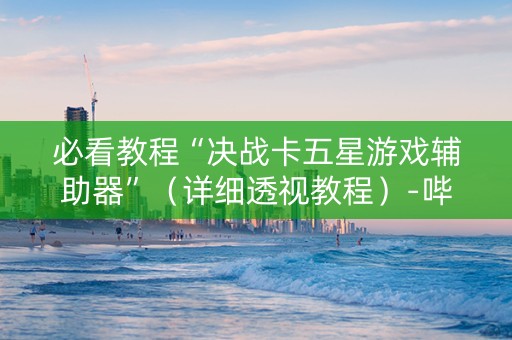 必看教程“决战卡五星游戏辅助器”（详细透视教程）-哔哩哔哩
