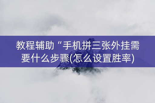 教程辅助“手机拼三张外挂需要什么步骤(怎么设置胜率)