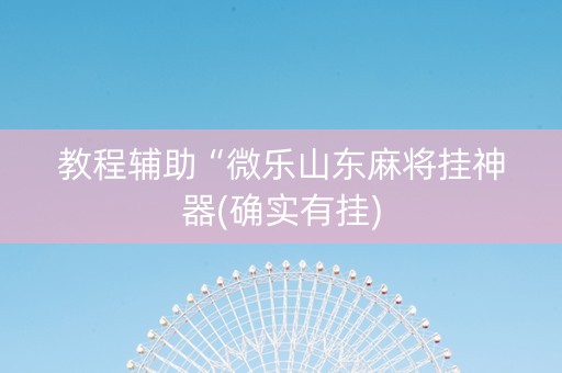 教程辅助“微乐山东麻将挂神器(确实有挂)