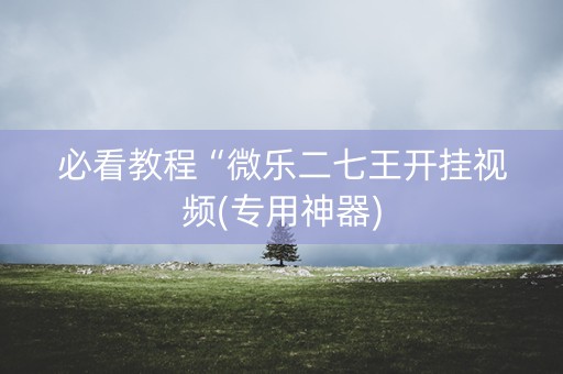 必看教程“微乐二七王开挂视频(专用神器)