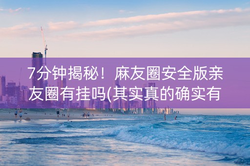7分钟揭秘！麻友圈安全版亲友圈有挂吗(其实真的确实有挂)