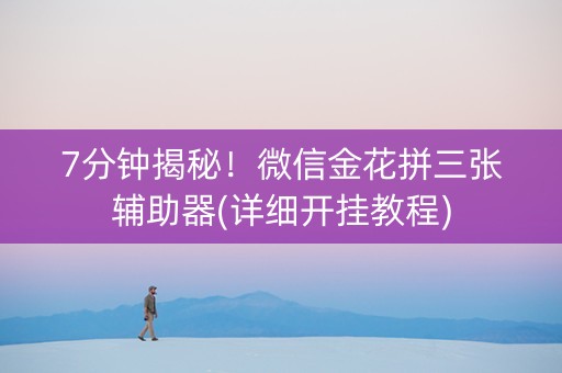7分钟揭秘！微信金花拼三张辅助器(详细开挂教程)