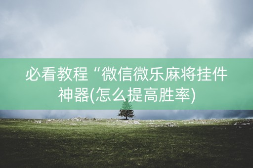 必看教程“微信微乐麻将挂件神器(怎么提高胜率)